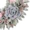 14" Roses & Thistle Artificial Spring Wooden Floral Wreath